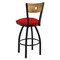 Holland Bar Stool Co 25" Swivel Counter Stool, Black Wrinkle, Med Back, Canter Red Seat 83025BWMedMplB011 - alternate 2